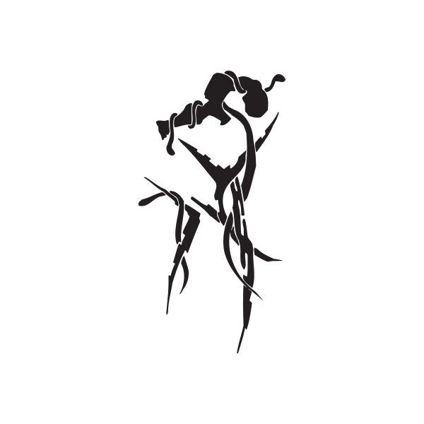 Vinyl wall decal of a black stylized guitarist playing a bold pose