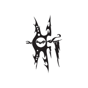 Twisted metal wall decal, black tribal flame graphic vinyl sticker