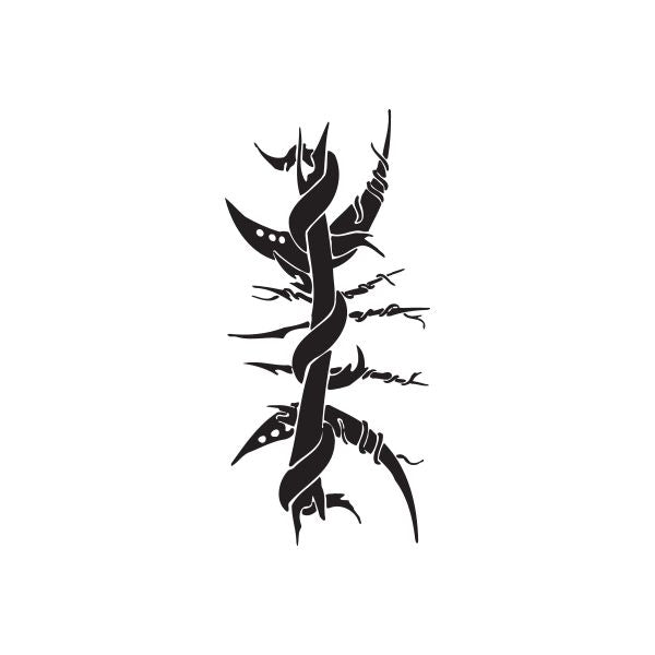 Black twisted metal-style wall decal silhouette with tribal flame accents