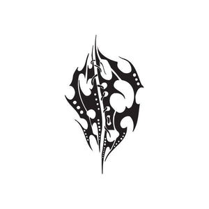 Black skull flame wall decal vinyl sticker with dotted accents