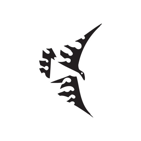 Black stylized shark fin vinyl wall decal