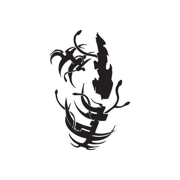 Black twisted metal wall decal with jagged skull-like silhouette