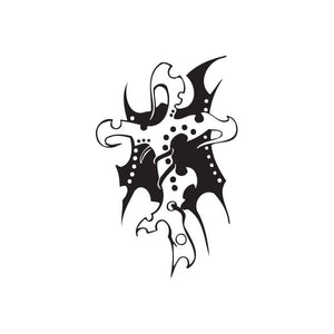 Vinyl wall decal, black and white abstract twisted metal design