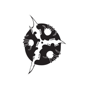 Black and white stylized horned face wall decal vinyl graphic