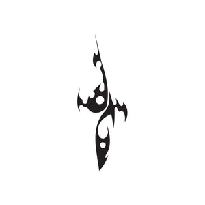 Black twisted metal wall decal with flame-like pointed design