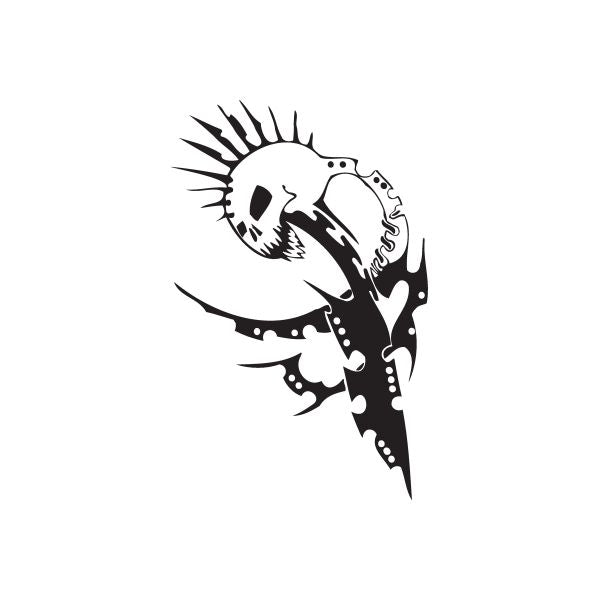 Black and white stylized creature vinyl wall decal with claw-like silhouette