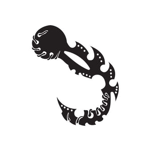 Black scorpion vinyl wall decal with dotted and line details