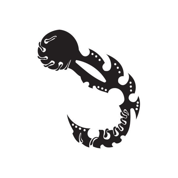 Black scorpion vinyl wall decal with dotted and line details