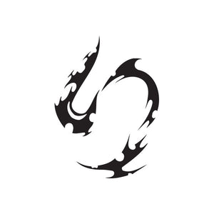 Black flame swirl metal wall decal vinyl sticker design