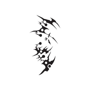 Black tribal claw-shaped vinyl wall decal with sharp claw marks