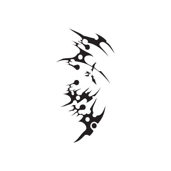 Black tribal claw-shaped vinyl wall decal with sharp claw marks