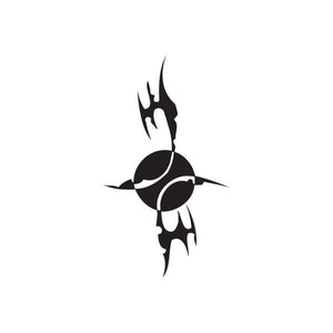 Black stylized horned emblem vinyl wall decal