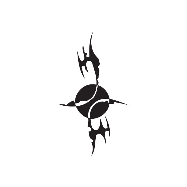 Black stylized horned emblem vinyl wall decal