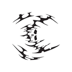Twisted Metal vinyl wall decal, black skeleton swirl emblem