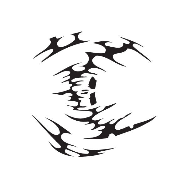 Twisted Metal vinyl wall decal, black skeleton swirl emblem