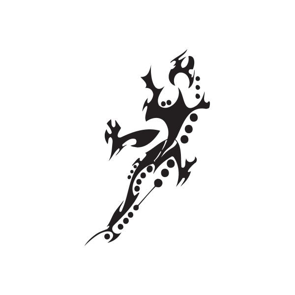 Twisted Metal vinyl wall decal, black flame-like character with dots and swirls