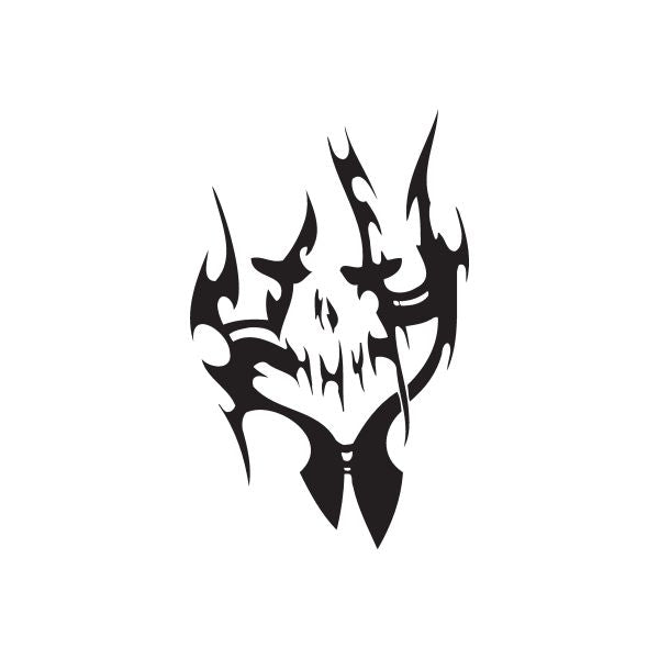 Flame tribal wall decal, black vinyl flame emblem