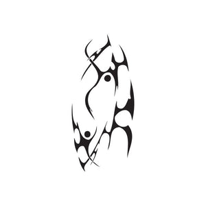 Vinyl wall decal with black tribal mask design
