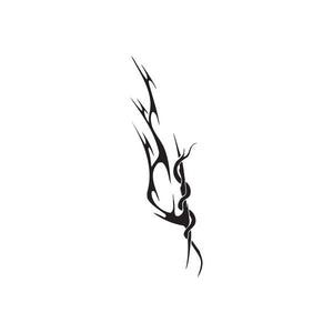 Flame-style vinyl wall decal, black flame silhouette