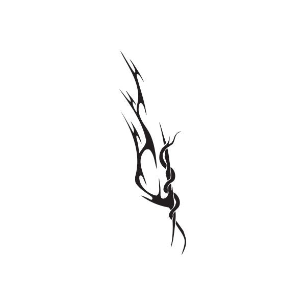 Flame-style vinyl wall decal, black flame silhouette