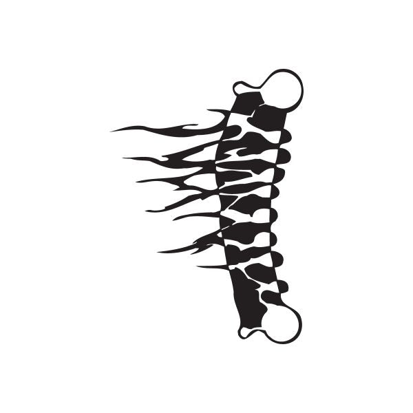Black twisted metal animal vinyl wall decal with flame-like wing shapes