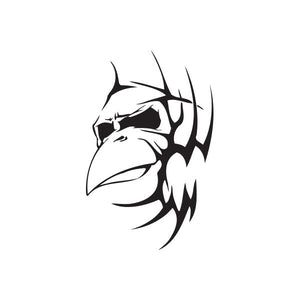 Black tribal-style dragon head vinyl wall decal