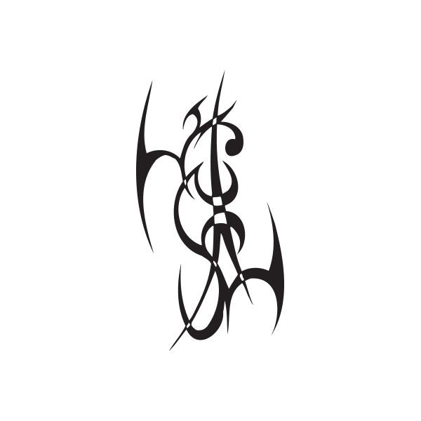 Vinyl wall decal with black abstract tribal animal design