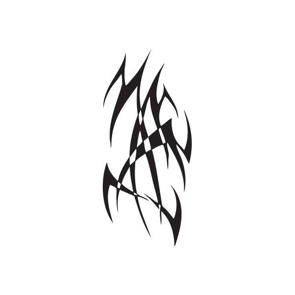 Vinyl wall decal with black flame and checkered banner design