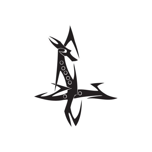 Wall decal: black abstract spiky emblem with circular details