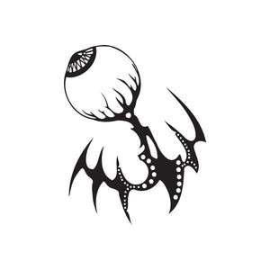 Black stylized claw wall decal with circular emblem, vinyl sticker