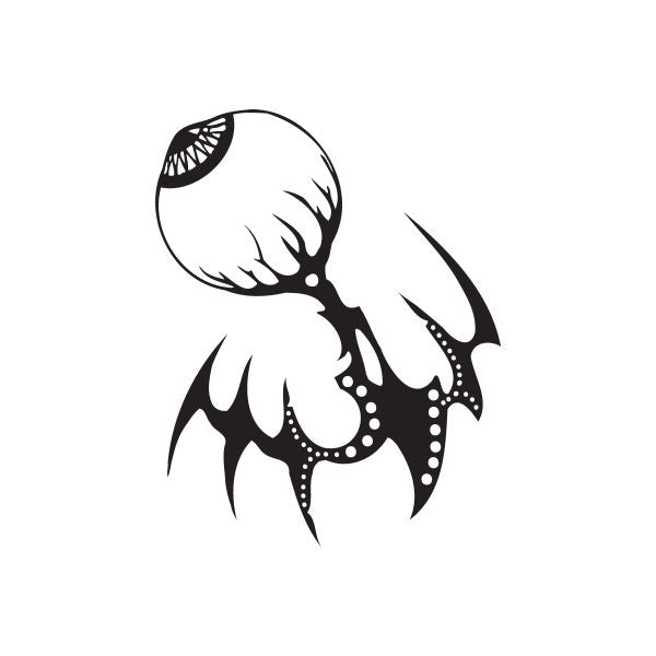 Black stylized claw wall decal with circular emblem, vinyl sticker