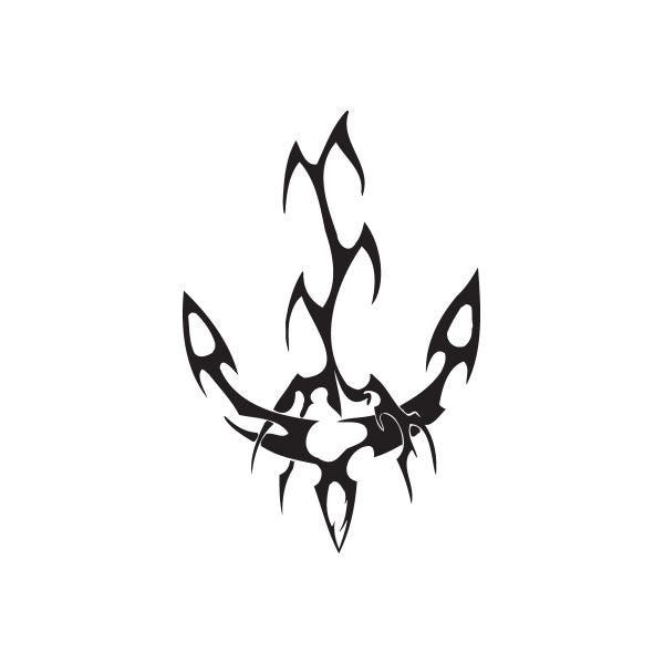 Black tribal flame wall decal vinyl sticker with winged emblem