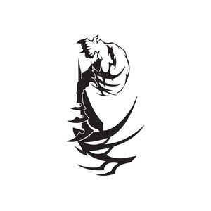 Black twisted-metal wall decal of a roaring creature