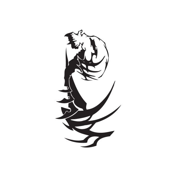 Black twisted-metal wall decal of a roaring creature