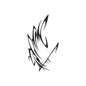 Vinyl wall decal with black flame-and-spikes twisted metal graphic