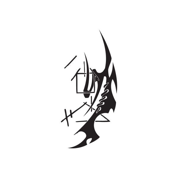 Twisted Metal vinyl wall decal, black jagged abstract symbol