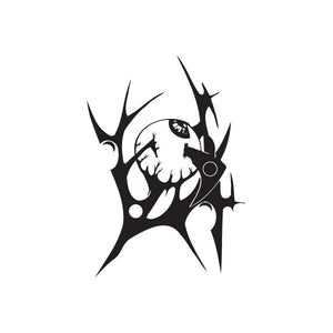 Twisted Metal vinyl wall decal, black spiked skull graphic