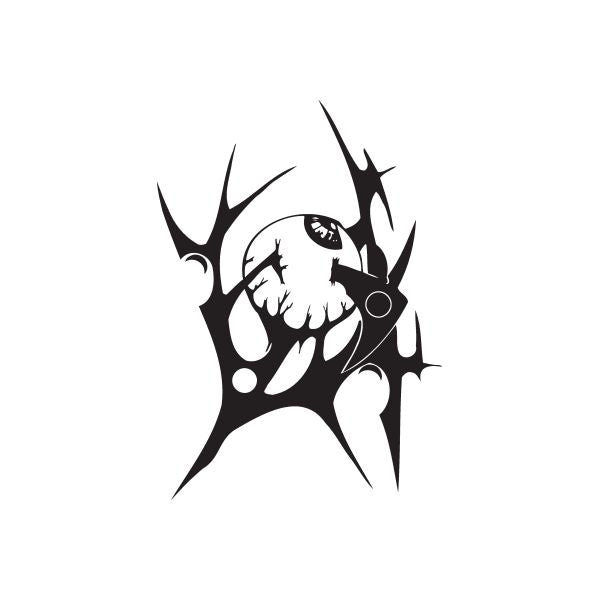 Twisted Metal vinyl wall decal, black spiked skull graphic