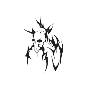 Black spiky skull devil wall decal