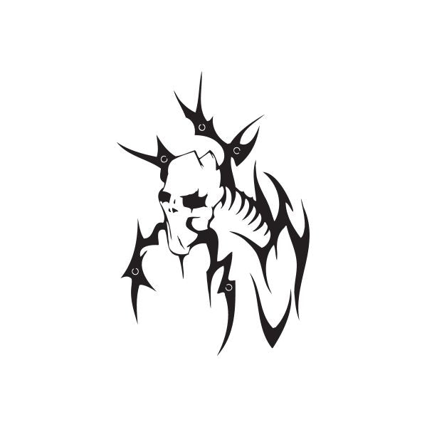 Black spiky skull devil wall decal
