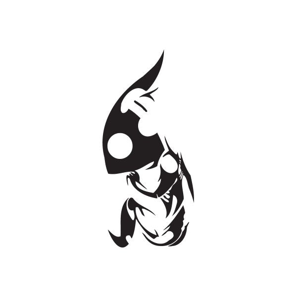 Black skull-faced character vinyl wall decal