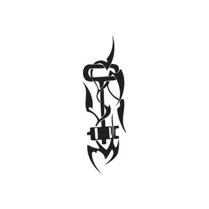 Black stylized tribal face vinyl wall decal