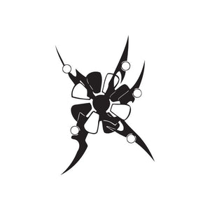 Vinyl wall decal featuring black spiky character with white circular highlights