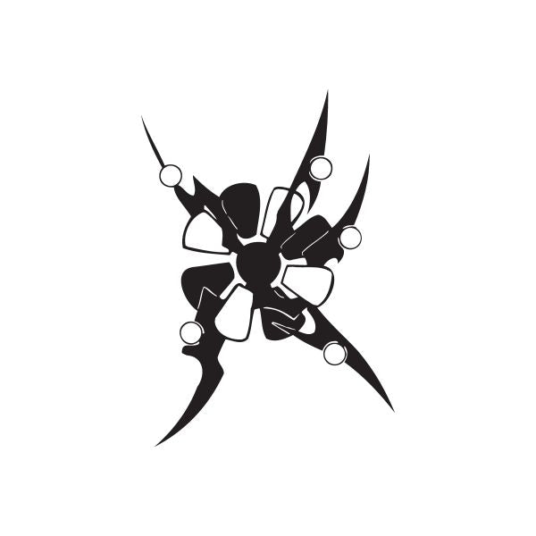 Vinyl wall decal featuring black spiky character with white circular highlights