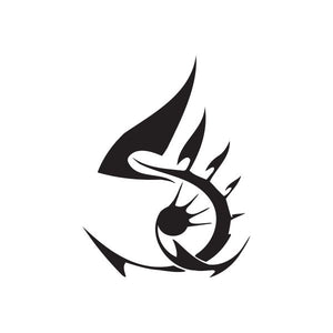 Twisted Metal vinyl wall decal, black flame-and-hand graphic