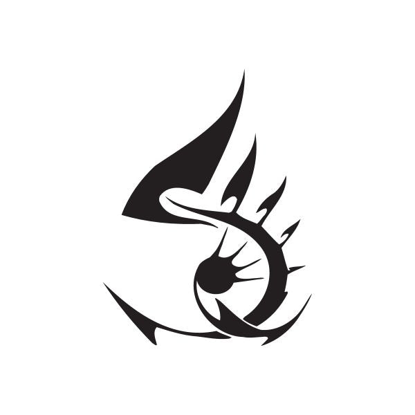 Twisted Metal vinyl wall decal, black flame-and-hand graphic