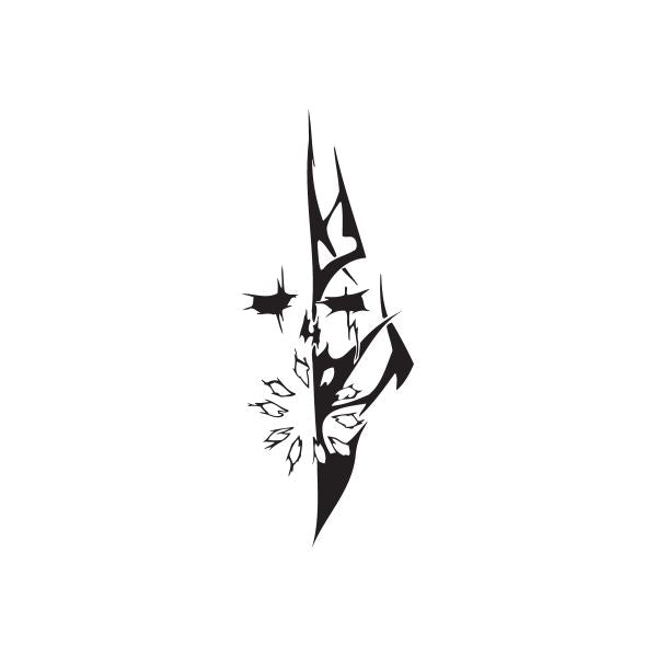 Black angular face graphic vinyl wall decal