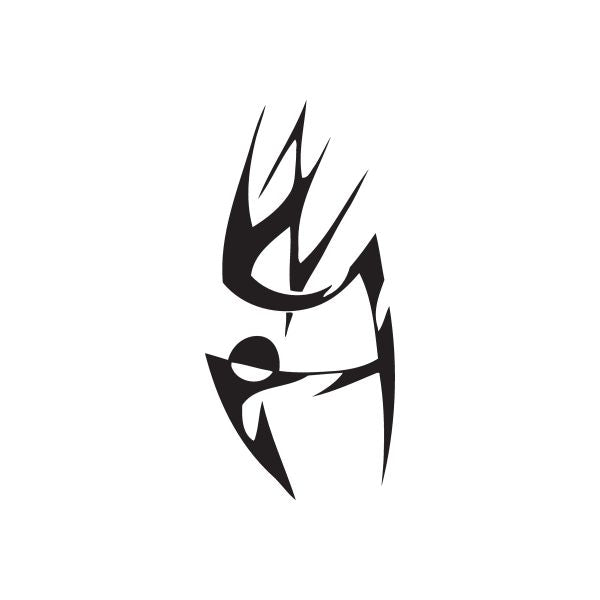 Black abstract flame wall decal vinyl sticker