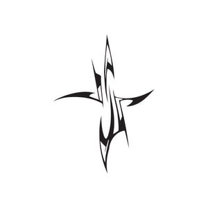Abstract black arrowhead wall decal with sharp tribal design