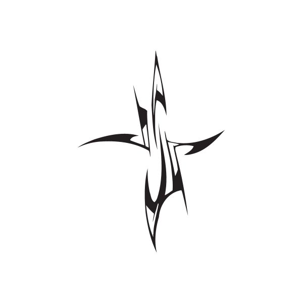 Abstract black arrowhead wall decal with sharp tribal design